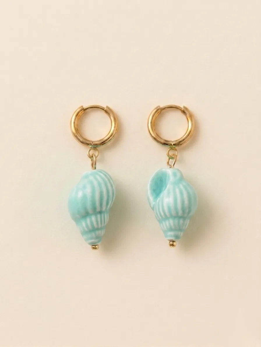 Pendientes Cerámica Caracola Tritón