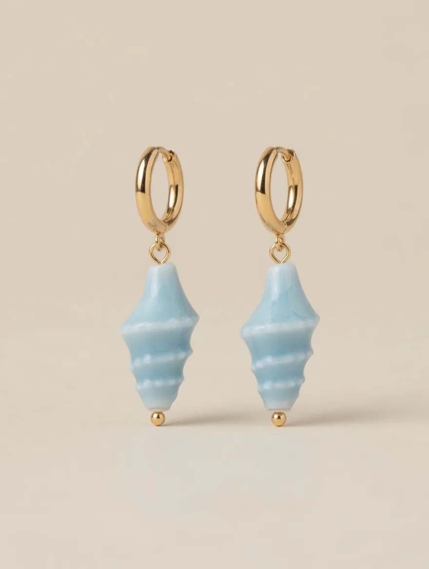 Pendientes Cerámica Caracola