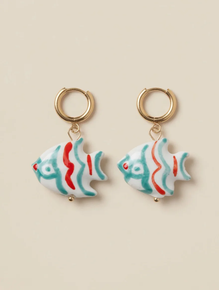 Pendientes Cerámica Pez Tropical